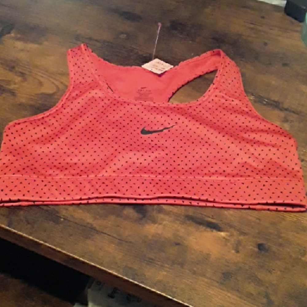 NWOT Large Nike Dri-fit Red And Black Wire Free Unpadded Wirefree sports Bra